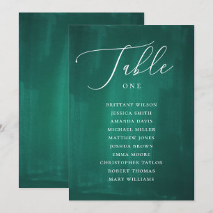 Dark green seating chart. Emerald elegant wedding Invitation