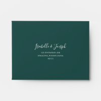 Dark Green Self Addressed RSVP