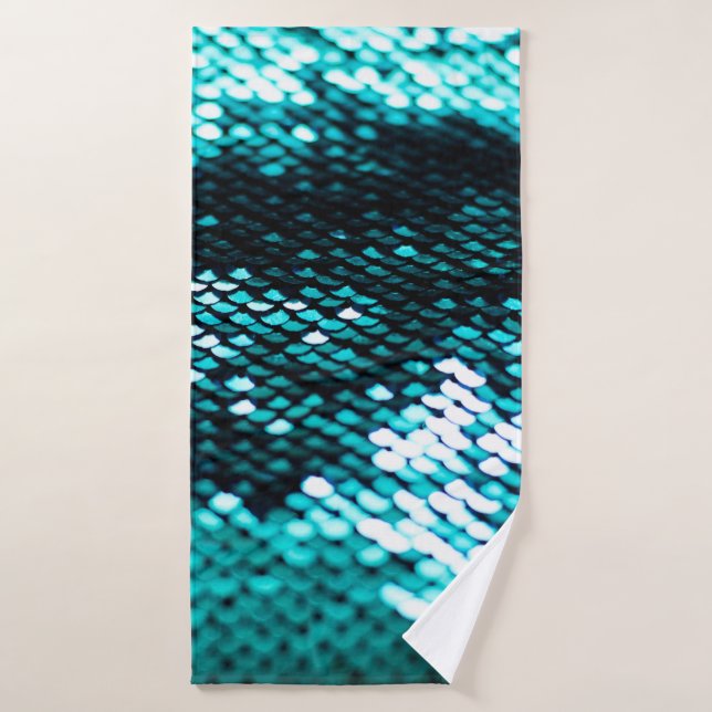 Dark green sequin shiny texture bath towel (Bath Towel)