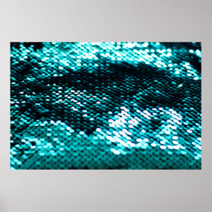 Dark green sequin shiny texture poster