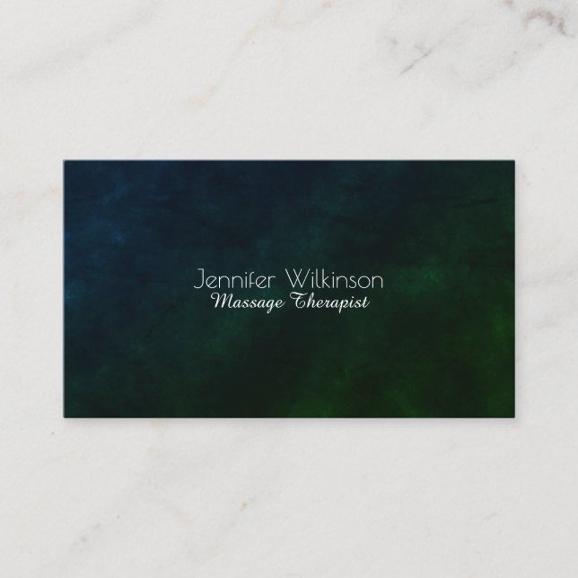Dark green shade natural stone look business card (Front)
