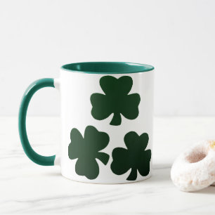 Dark Green Shamrocks Mug
