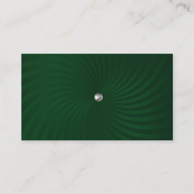 Dark Green Shimmer Twirl Business Card (Front)