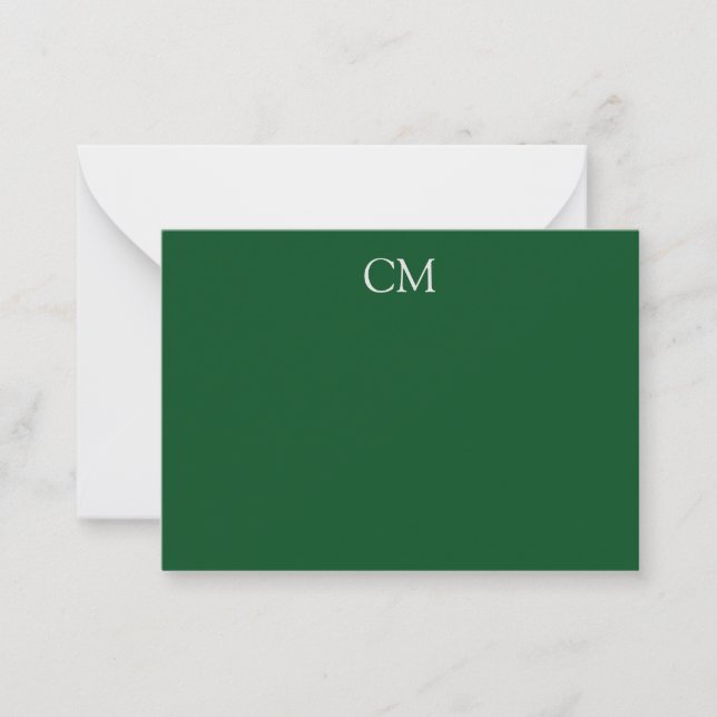 Dark green simple monogram card (Front)