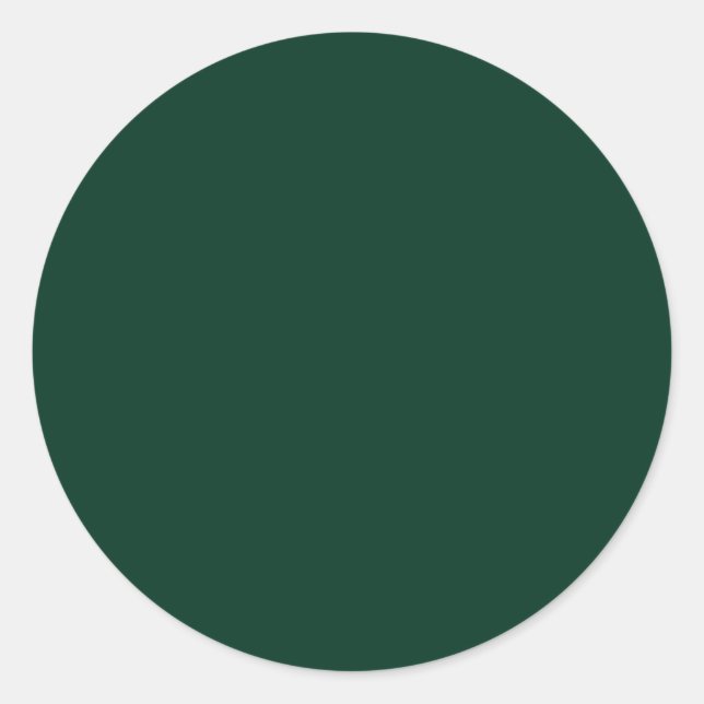 Dark Green Solid Colour Classic Round Sticker (Front)