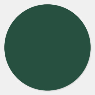 Dark Green Solid Colour Classic Round Sticker