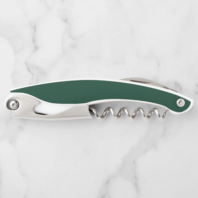 Dark Green Solid Colour Corkscrew (Front)