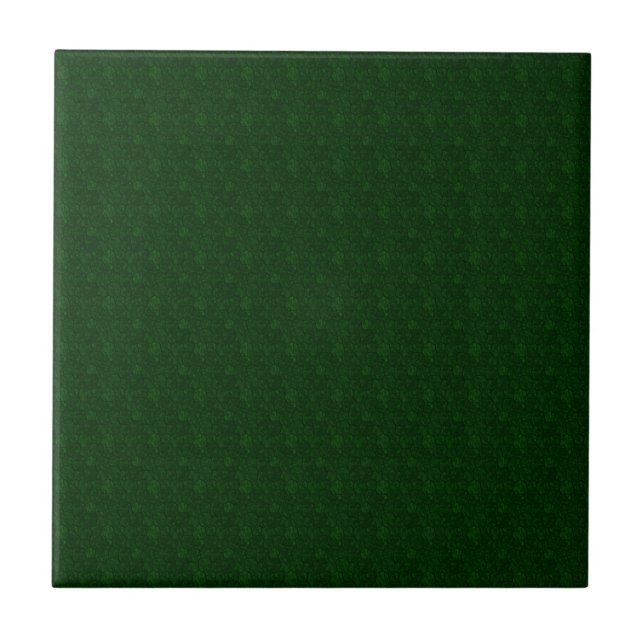 Dark Green Solid Texture Print Ceramic Tile (Front)