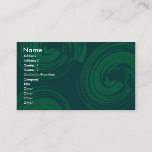 Dark Green Spirals Business Card