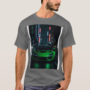 Dark Green Sports in Japanese Neon City 1 T-Shirt