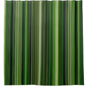 Dark Green  Stripes Shower Curtain