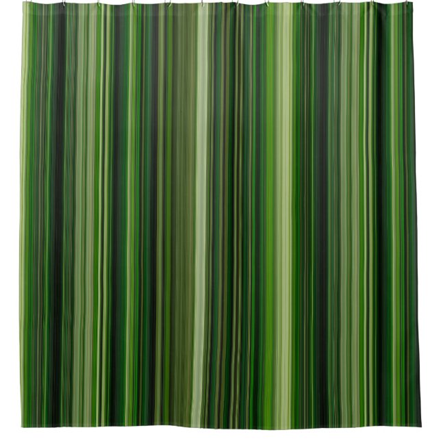 Dark Green  Stripes Shower Curtain (Front)