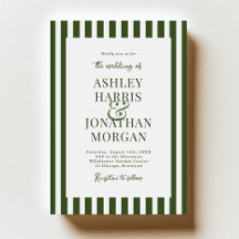 Dark Green Stripes Wedding