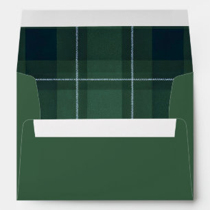 Dark Green Tartan Polo Plaid Vintage Christmas Envelope