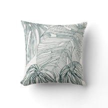 dark green & teal monstera leaves & lilies contour