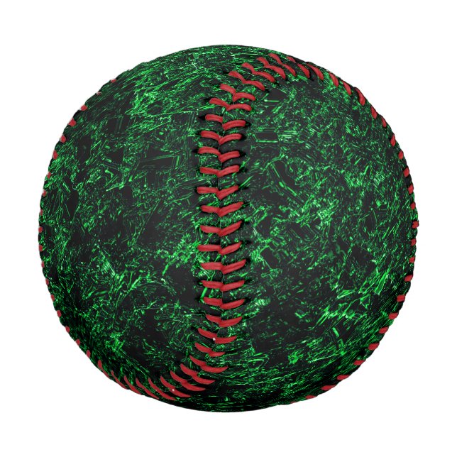 Dark green texture, destroyed or corroded sponge baseball (Angled)