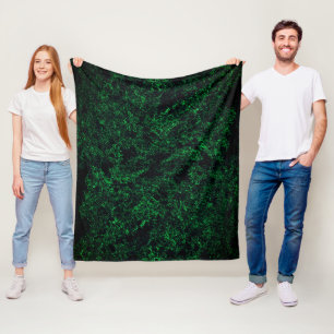 Dark green texture, destroyed or corroded sponge fleece blanket