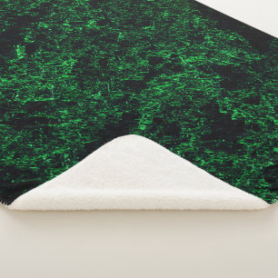 Dark green texture, destroyed or corroded sponge sherpa blanket