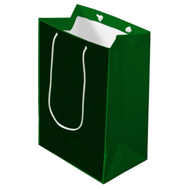 Dark green textured medium gift bag (Front Angled)