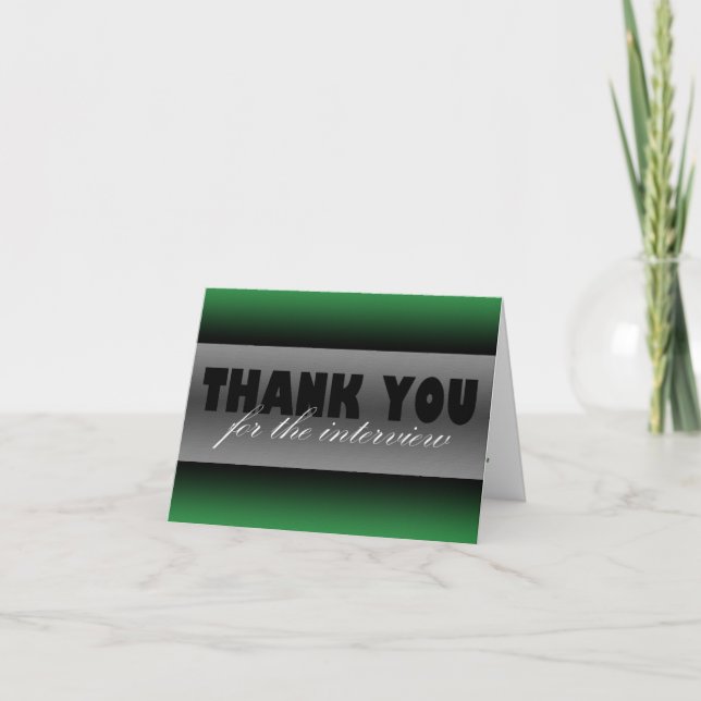 Dark Green "Thank you for the interview" Card (Front)