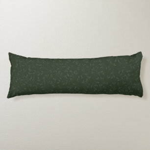 Dark Green Tone on Tone Botanical Vine Pattern Body Cushion