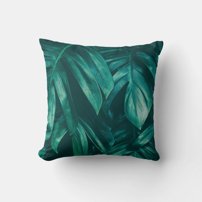 Dark green, tropical jungle foliage. cushion (Front)