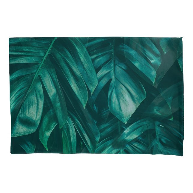 Dark green, tropical jungle foliage. pillowcase (Front)