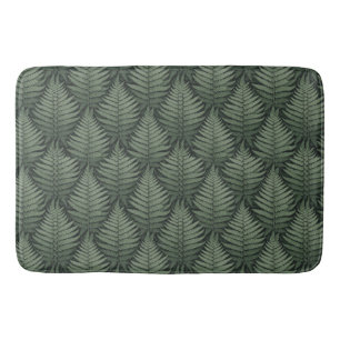 🌿 Dark Green Tropical Leaf Botanical Elegance 🌿 Bath Mat