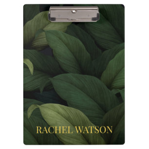 Dark Green Tropical Leaves Clipboard