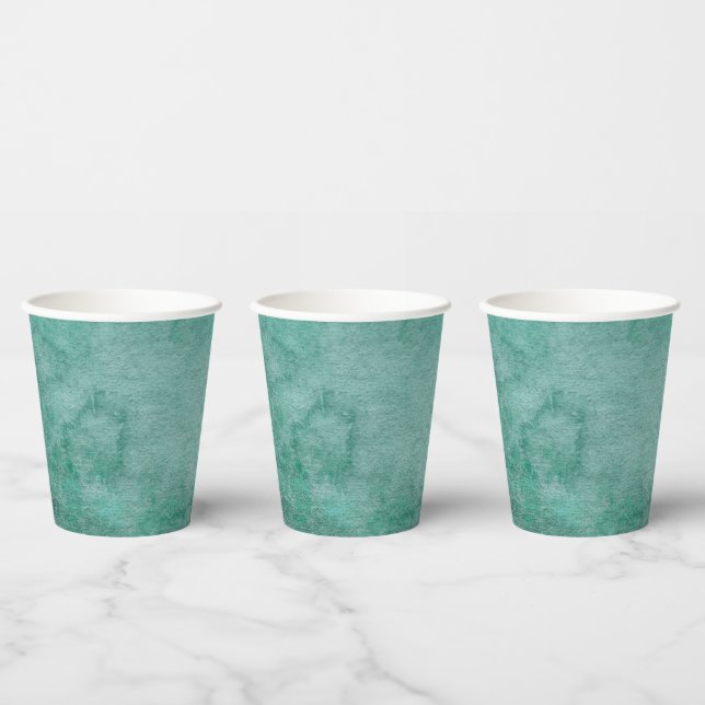 Dark Green Watercolor Textured Paper Cups (Multi)