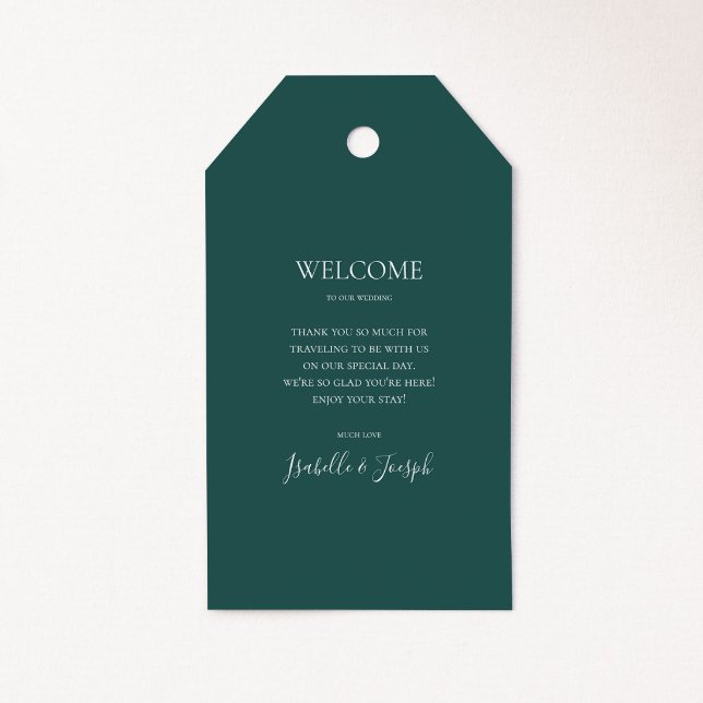 Dark Green Wedding Welcome Gift Tags (Creator Uploaded)