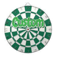 Dark Green, White And Green Customisable Text