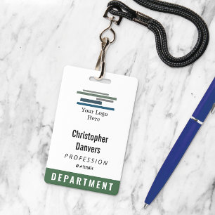 Dark Green White Employee ID Large Logo Badge