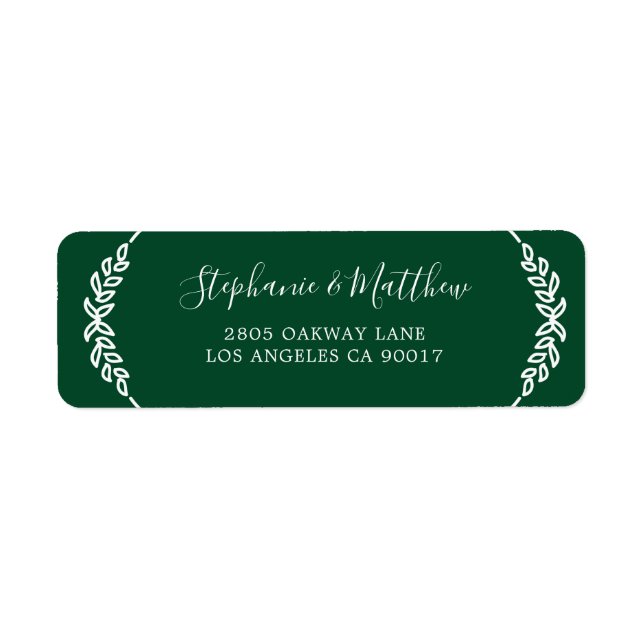 Dark Green White Leaf Foliage Elegant Wedding (Front)