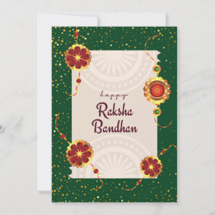 Dark green with raakhi’s & raksha bandhan  wishes thank you card