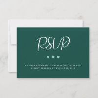 Dark Green With Three Hearts Wedding