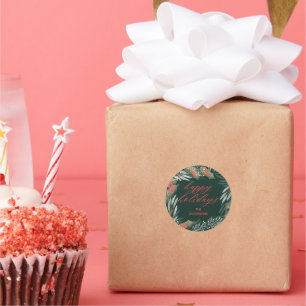 Dark Green Wreath Classic Christmas Sticker