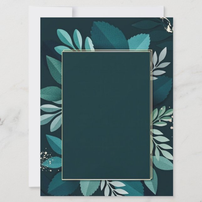 Dark Greenery Elegant card (Front)