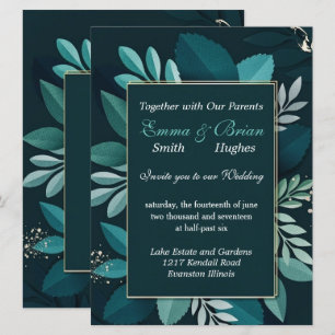 Dark Greenery Elegant Invitation