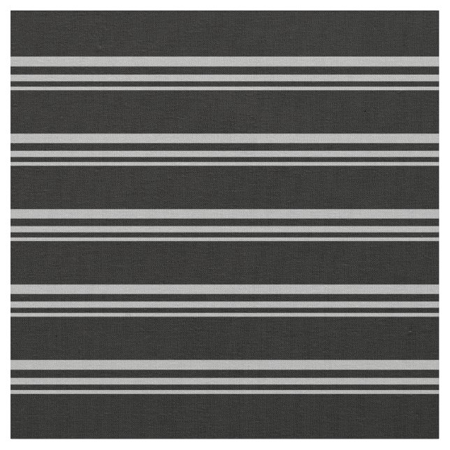 Dark Grey and Black Coloured Lines Pattern Fabric (Close Up)