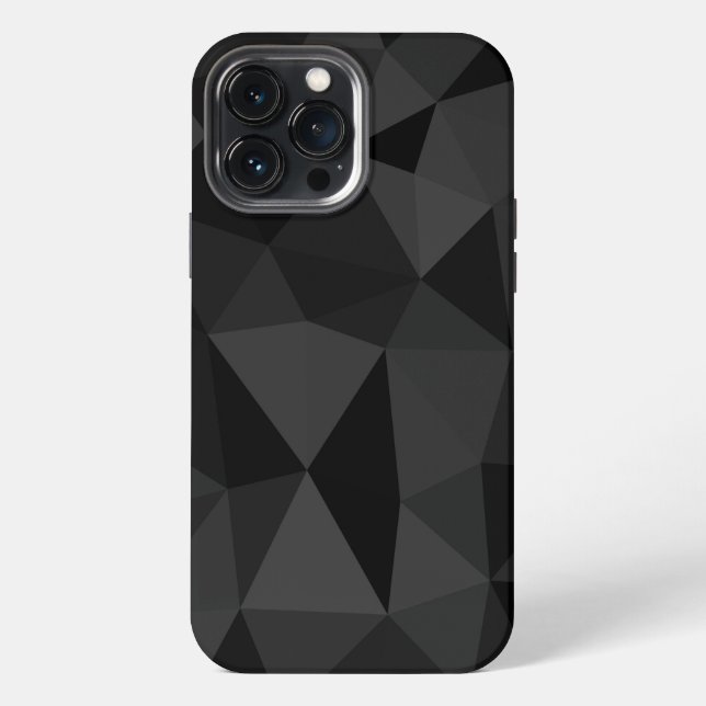 Dark grey and black geometric mesh pattern iPhone case (Back)