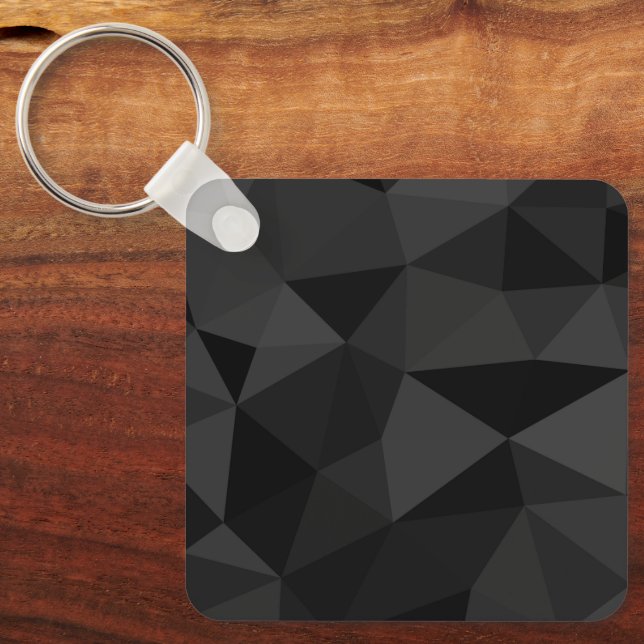 Dark grey and black geometric mesh pattern key ring (Front)