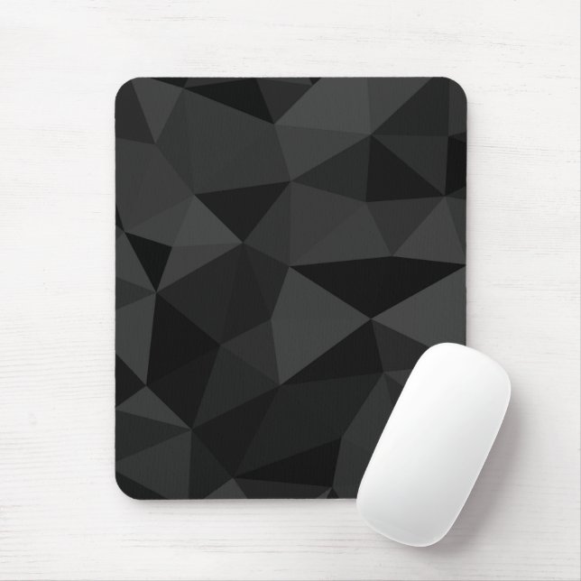 Dark grey and black geometric mesh pattern mouse mat (With Mouse)