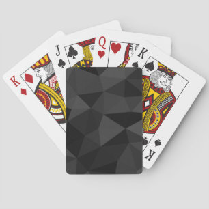 Dark grey and black geometric mesh pattern playing cards
