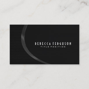 Dark Grey And Black Modern Geometric Design Business Card