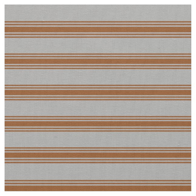 Dark Grey and Brown Coloured Striped Pattern Fabric (Close Up)