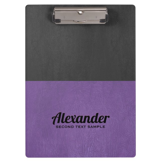 Dark-grey and purple faux leather clipboard (Front)