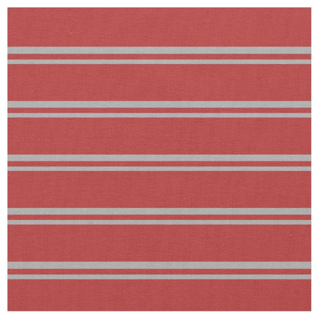 Dark Grey and Red Coloured Striped Pattern Fabric (Close Up)