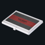 Dark-grey and Rred Faux Vintage Leather Business Card Holder<br><div class="desc">Dark-grey and red image of a faux vintage leather texture.</div>