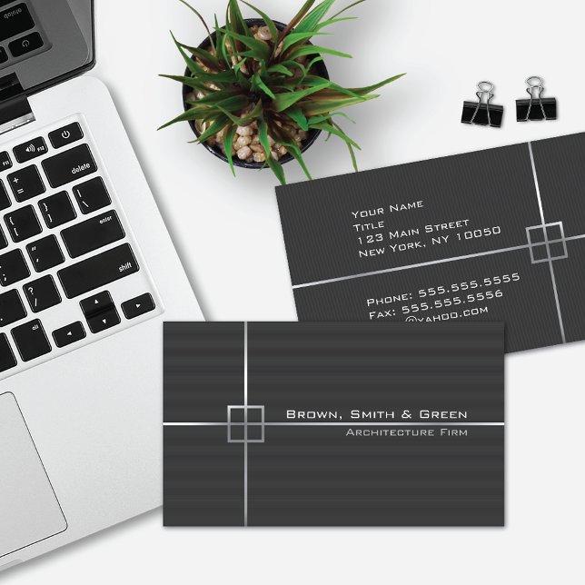 Dark Grey Architecture Firm Business Card (Creator Uploaded)
